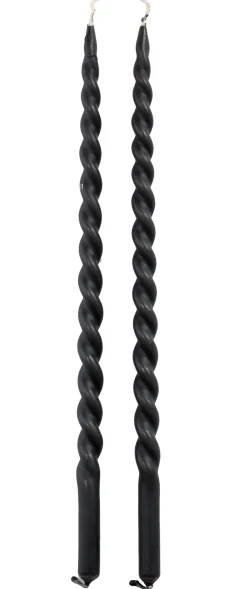 Intratuin Rustik Lys Stabkerzen Swirl schwarz 4 Std. 2 St.| Stabkerzen