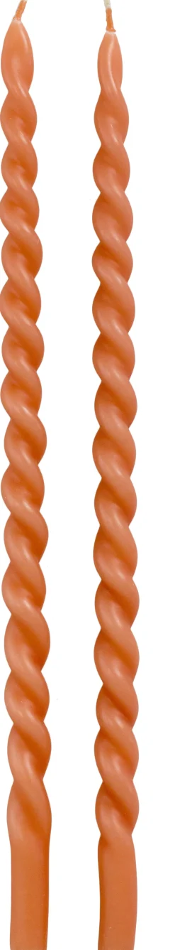 Intratuin Rustik Lys Stabkerzen Swirl terracotta 4 Std. 2 St.| Stabkerzen