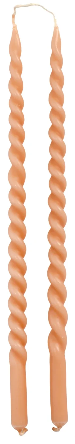 Intratuin Rustik Lys Stabkerzen Swirl rosa 4 Std. 2 St.| Stabkerzen