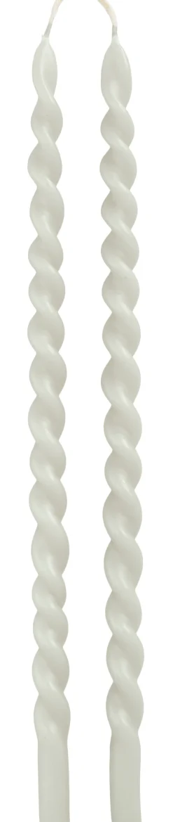 Intratuin Rustik Lys Stabkerzen Swirl weiß 4 Std. 2 St.| Stabkerzen