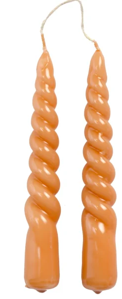 Intratuin Rustik Lys Stabkerzen Swirl mini rosa 4 Std. 2 St.| Stabkerzen