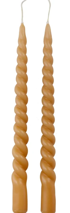 Intratuin Rustik Lys Stabkerzen Swirl orange 8,5 Std. 2 St.| Stabkerzen