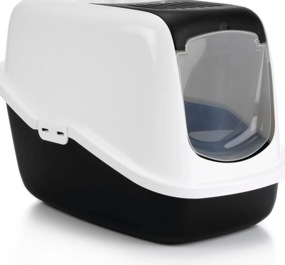 Intratuin Savic Katzentoilette Nestor schwarz/weiß 56 x 39 x 39 cm| Katzentoiletten & Zubehör