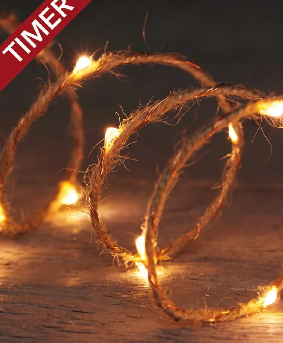 Intratuin Seil-Lichterkette kupfer 2 m mit 40 LEDs klassisch warm| Mini- & Drahtlichterketten