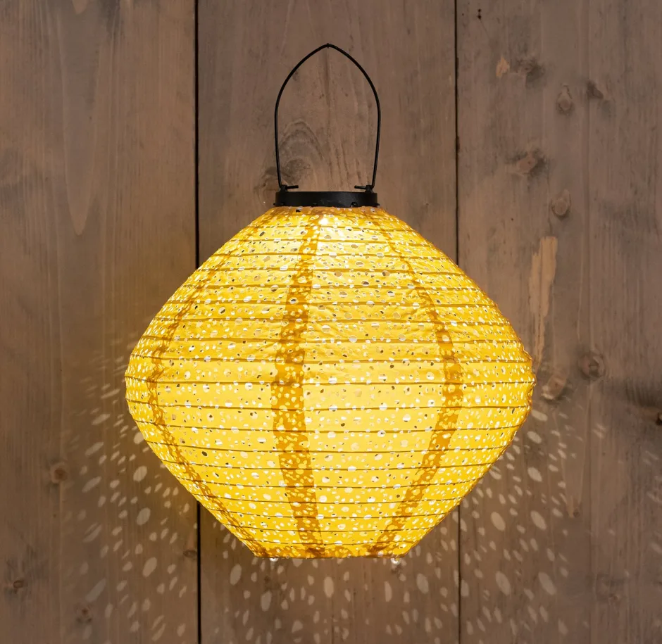 Intratuin Solarleuchte Marrakesh gelb D 29 H 25 cm| Solar Gartenleuchten|Außenleuchten Hängend