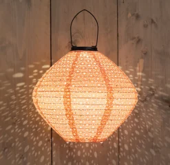 Intratuin Solarleuchte Marrakesh rosa D 29 H 25 cm| Solar Gartenleuchten|Außenleuchten Hängend