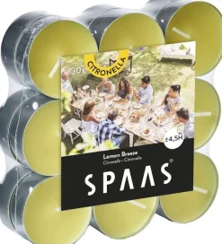 Intratuin Spaas Citronella-Teelichter Lemon Breeze gelb 4,5 Std. 18 St. D 11,8 H 3,2 cm| Teelichter|Duftkerzen