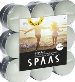 Intratuin Spaas Citronella-Teelichter Ginger Love weiß 4,5 Std. 18 St. D 11,8 H 3,2 cm| Teelichter|Duftkerzen