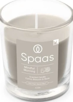 Intratuin Spaas Duftkerze Essential Collection Mindful Morning grau 25 Stunden D 7,3 H 8,3 cm| Kerzen Im Glas|Duftkerzen