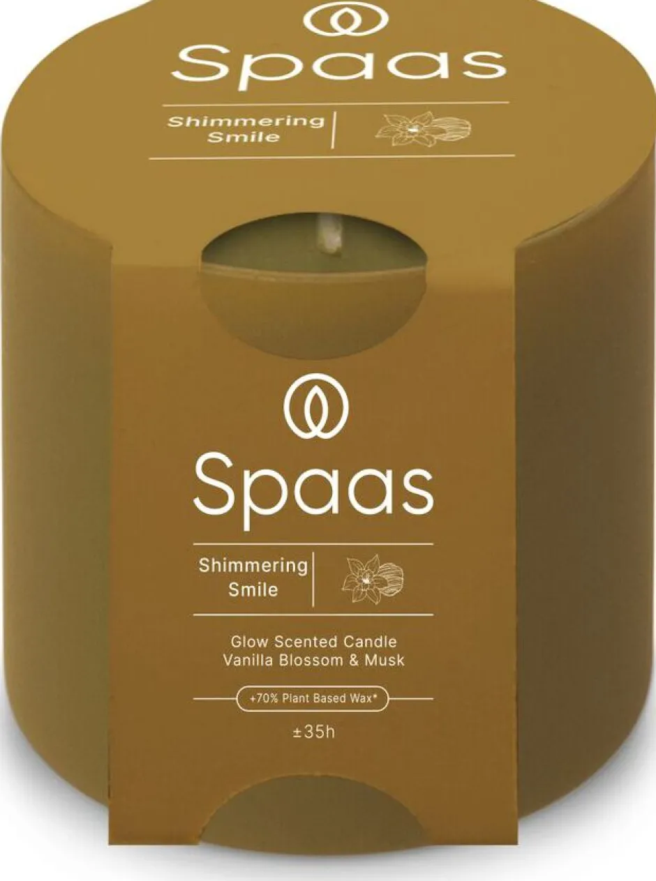 Intratuin Spaas Duftkerze Essential collection Shimmering Smile beige 55 Std. D 10 H 10 cm| Kerzen Im Glas|Duftkerzen