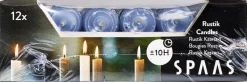 Intratuin Spaas Stabkerzen Rustic grau-blau H 25 cm 12 St.| Stabkerzen