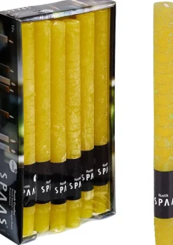 Intratuin Spaas Stabkerzen Rustic gelb H 25 cm 12 St.| Stabkerzen