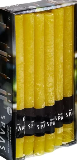 Intratuin Spaas Stabkerzen Rustic gelb H 25 cm 12 St.| Stabkerzen