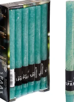 Intratuin Spaas Stabkerzen Rustic türkis H 25 cm 12 St.| Stabkerzen