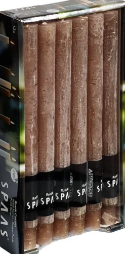 Intratuin Spaas Stabkerzen Rustic taupe H 25 cm 12 St.| Stabkerzen