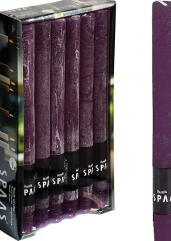 Intratuin Spaas Stabkerzen Rustic violett H 25 cm 12 St.| Stabkerzen