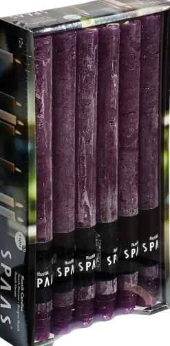 Intratuin Spaas Stabkerzen Rustic violett H 25 cm 12 St.| Stabkerzen