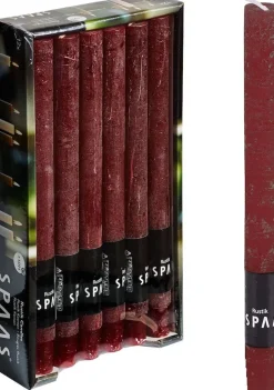 Intratuin Spaas Stabkerzen Rustic weinrot H 25 cm 12 St.| Stabkerzen