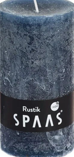 Intratuin Spaas Stumpenkerze Rustic petrolblau D 7 cm H 13 cm| Stumpenkerzen