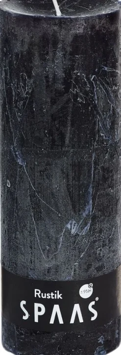 Intratuin Spaas Stumpenkerze Rustic schwarz D 6,8 cm H 19 cm| Stumpenkerzen