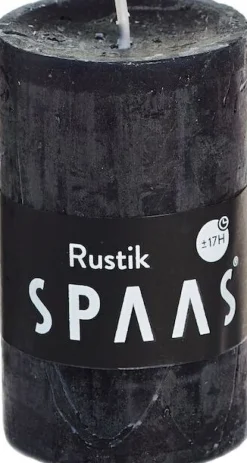 Intratuin Spaas Stumpenkerze Rustic schwarz D 4,8 cm H 8 cm| Stumpenkerzen