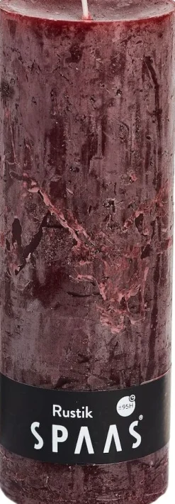 Intratuin Spaas Stumpenkerze Rustic weinrot D 6,8 cm H 19 cm| Stumpenkerzen