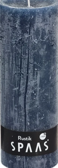 Intratuin Spaas Stumpenkerze Rustic petrolblau D 6,8 cm H 19 cm| Stumpenkerzen