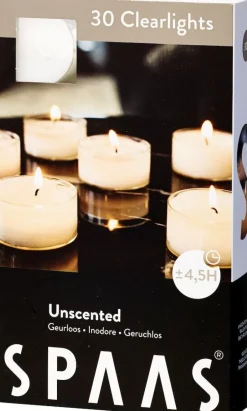 Intratuin Spaas Teelichter weiß / transparente Hülle weiß 4,5 Std. 30 St.| Teelichter