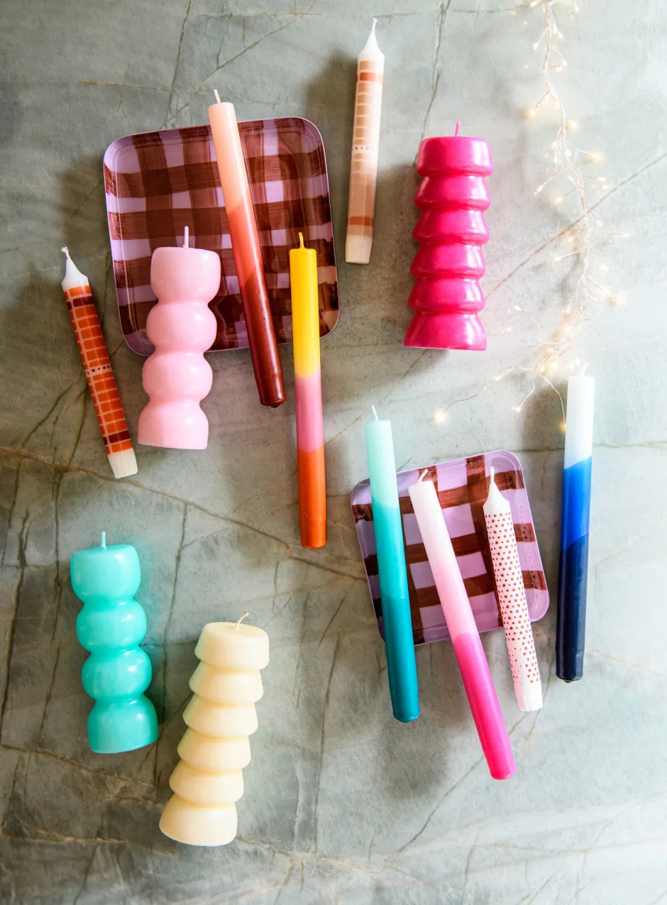 Intratuin Stabkerze Triple dipped gelb / rosa / orange 7,5 Std. D 2,2 H 25 cm| Stabkerzen