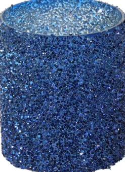 Intratuin Teelichthalter Strass Lois blau D 8,5 H 8 cm| Teelichthalter