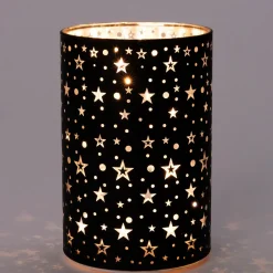 Intratuin Tischleuchte schwarz Sterne D 10 H 15 cm| Weihnachtsleuchten