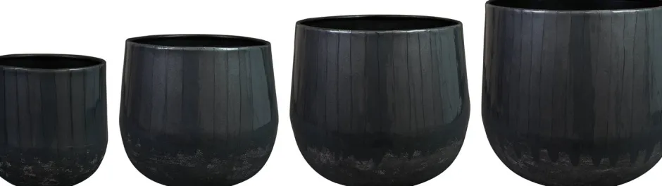 Intratuin TS Blumentopf Ninthe grau D 29 H 25 cm| Blumentöpfe & Pflanzgefäße|Blumentöpfe