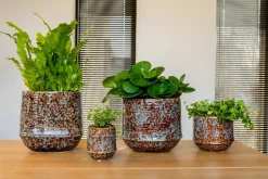 Intratuin TS Blumentopf Noud braun / mint D 14 H 13 cm| Blumentöpfe & Pflanzgefäße|Blumentöpfe