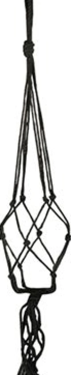 Intratuin TS Makramee Blumenampel schwarz D 2 cm H 70 cm| Blumenampeln & Pflanzenhalter