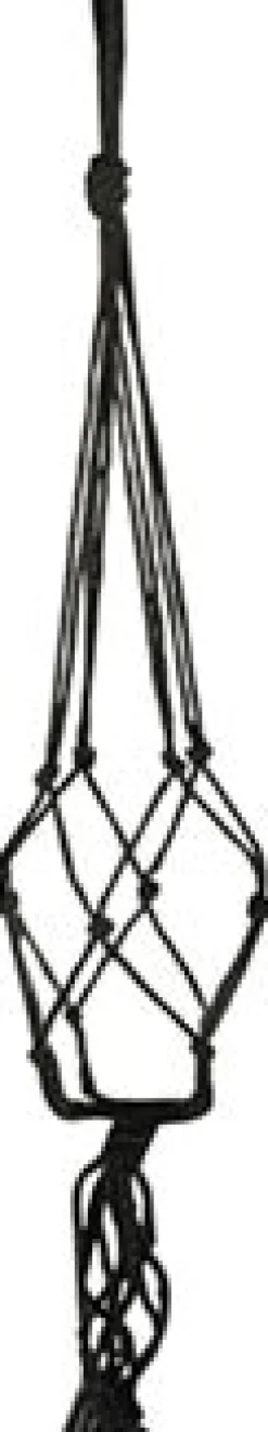 Intratuin TS Makramee Blumenampel schwarz D 2 cm H 60 cm| Blumenampeln & Pflanzenhalter