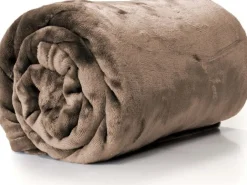 Intratuin Unique Living Decke Enzo taupe 130 x 180 cm| Decken & Plaids