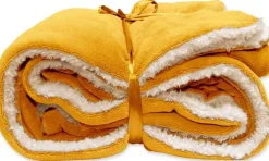 Intratuin Unique Living Decke Lars gelb 150 x 200 cm| Decken & Plaids