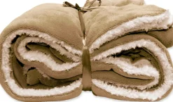 Intratuin Unique Living Decke Lars hellbraun 150 x 200 cm| Decken & Plaids