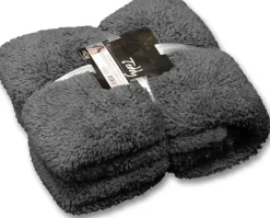 Intratuin Unique Living Decke Teddy dunkelgrau 150 x 200 cm| Decken & Plaids
