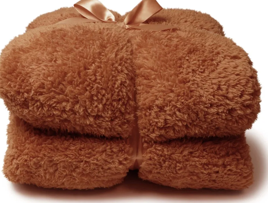 Intratuin Unique Living Decke Teddy braun 150 x 200 cm| Decken & Plaids