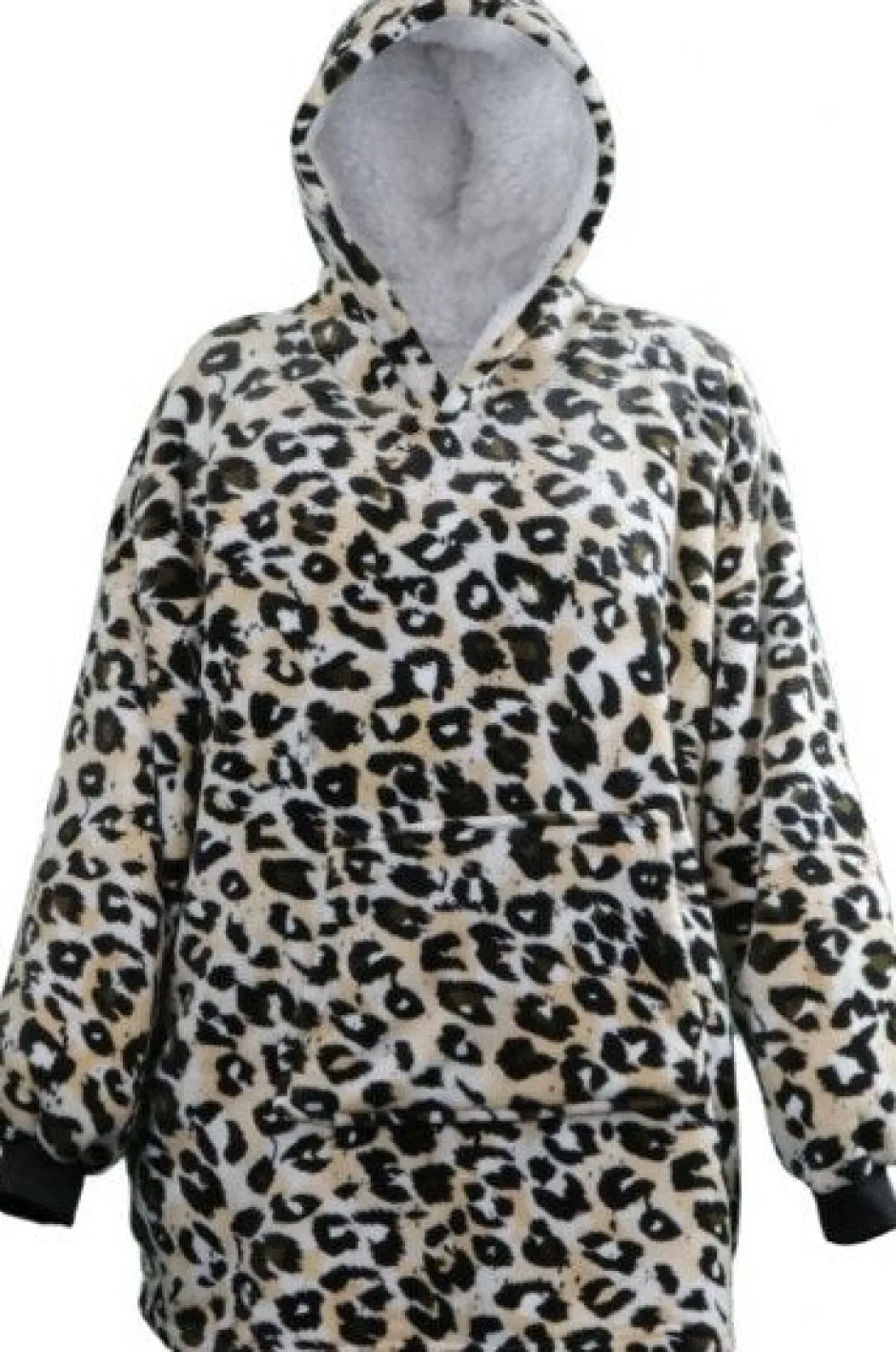 Intratuin Unique Living Deckenpulli mit Kapuze Leo Animalprint onesize| Pullover