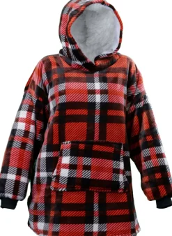 Intratuin Unique Living Deckenpulli mit Kapuze kariert rot/schwarz/weiß onesize| Pullover