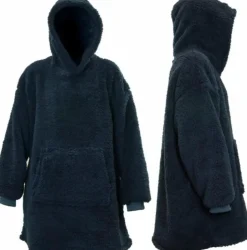 Intratuin Unique Living Hoodie Deckenpulli mit Kapuze Teddy blau onesize| Pullover