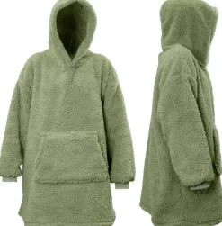 Intratuin Unique Living Hoodie Teddy grün oversized Einheitsgröße| Pullover
