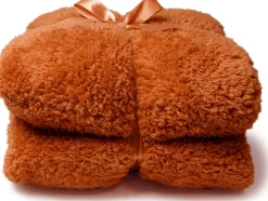 Intratuin Unique Living Plaid Teddy orange 150 x 200 cm| Decken & Plaids