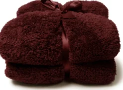 Intratuin Unique Living plaid Teddy dunkelrot 150 x 200 cm| Decken & Plaids