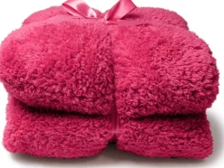 Intratuin Unique Living Plaid Teddy fuchsia 150 x 200 cm| Decken & Plaids