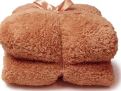 Intratuin Unique Living plaid Teddy orange 150 x 200 cm| Decken & Plaids