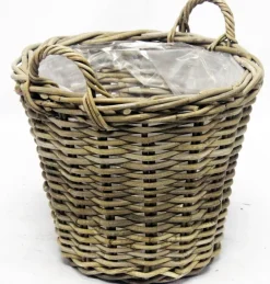 Intratuin Van der Leeden Pflanzkorb hoch mit Henkeln D 42 cm H 32 cm| Pflanzkörbe|Blumentöpfe & Pflanzgefäße