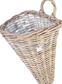 Intratuin Van der Leeden Wand-Pflanzkorb Rattan 25 x 22 x 32 cm| Pflanzkörbe|Pflanzkörbe
